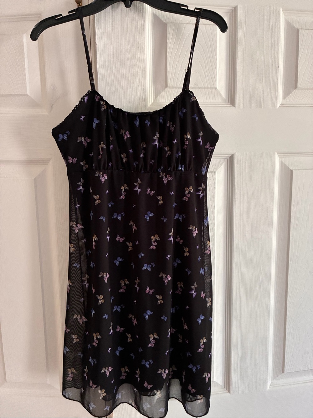Aeropostale Black Mini Dress with Purple and Pink Floral Print